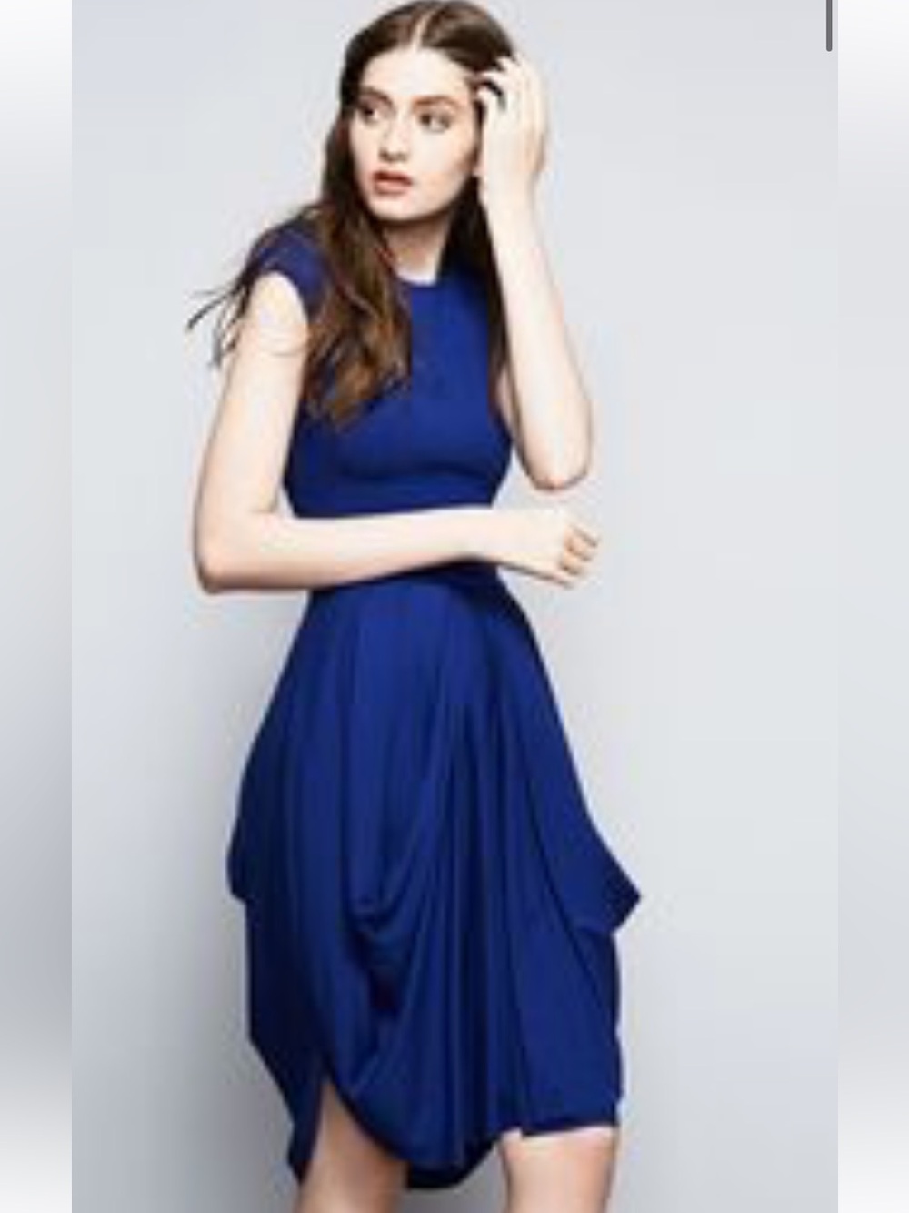 Nadia Tarr Cobalt Blue Pleated Dress Size Large